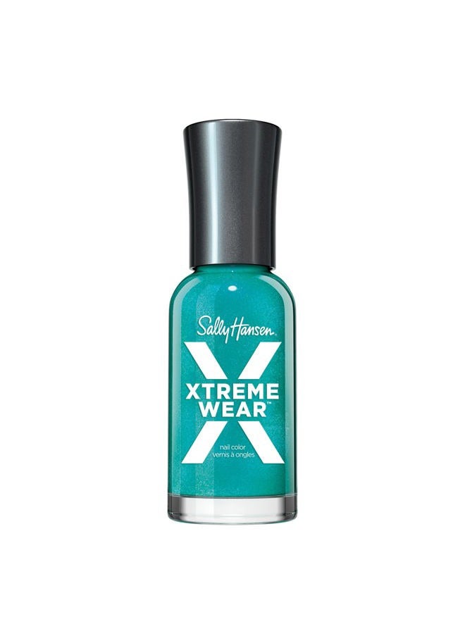 Sally Hansen Hard As Nails Xtreme Wear - Jazzy Jade, A Shimmery Teal Nail Polish - Image 1