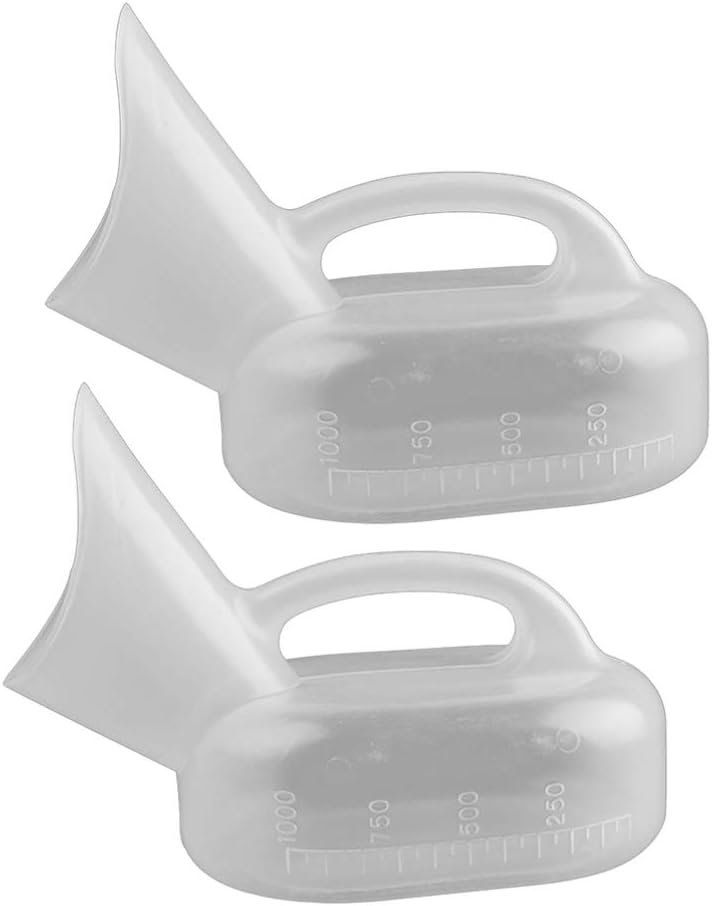 comfrt 2pcs Female Urinal Urine Bottle Women Urinal Pot Urinal Device for Hospital Home Camping Car Travel 1000ml - Image 2