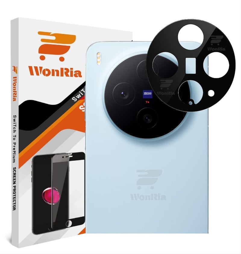 WonRia ® حزمة 1 - واقي عدسة الكاميرا الخلفية لجهاز Vivo X300 5G - واقي زجاج الكاميرا [3D متميز] - أسود - Image 1