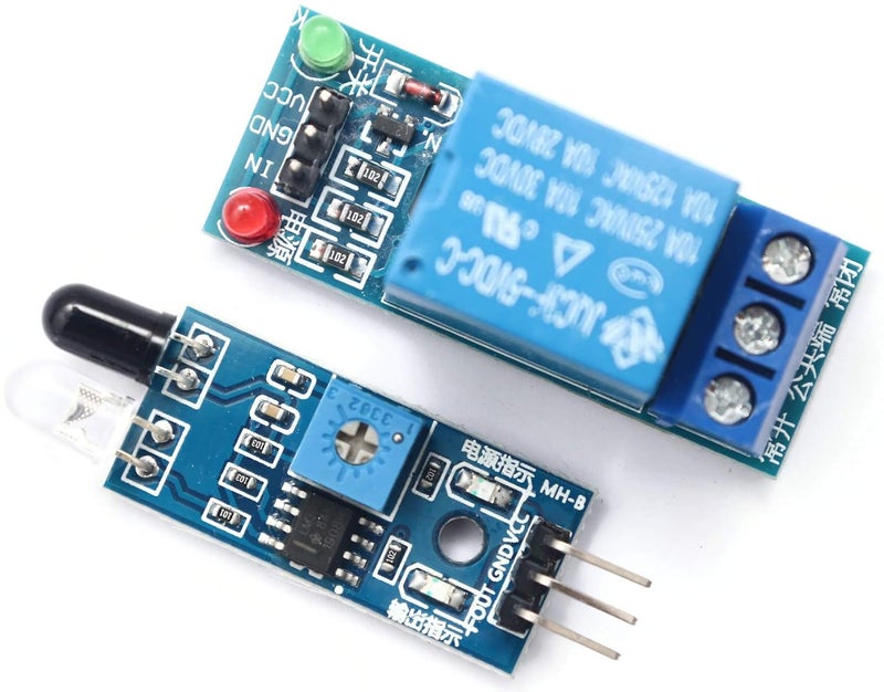 COMBO OF IR Proximity Sensor for Obstacle Sensing OR 5V One Channel Relay Module Relay Switch with Isolation High Low Level Trigger