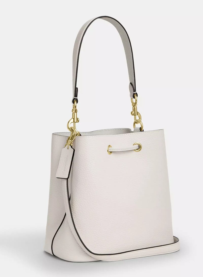 كوتش اوت ليت حقيبة كوتش روان دلو من القماش المميز مع حزام قابل للفصل، حقيبة كتف نسائية، حقيبة كروس نسائية، حقيبة توت نسائية، حقيبة يد نسائية، حقيبة سفر نسائية، أبيض - 22 سم - Image 5