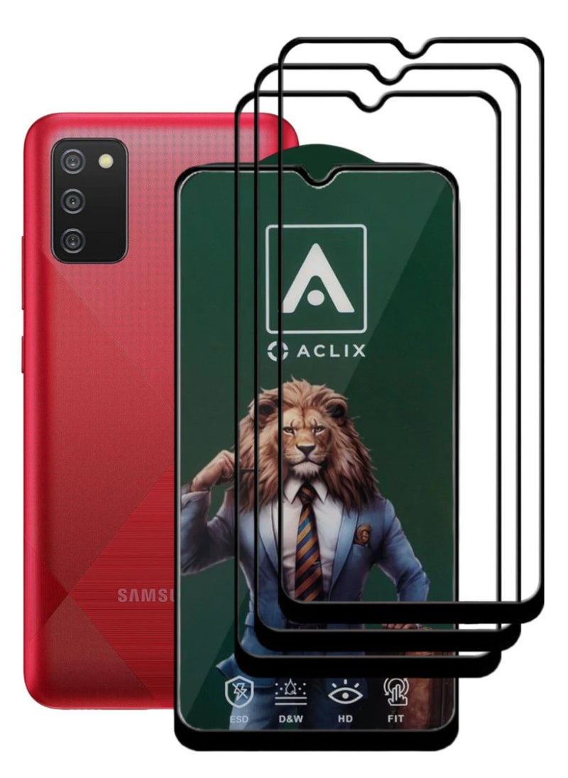 ACLIX 3 Pieces Antistatic ESD Dustproof Premium Quality High Definition Tempered Glass Screen Protector Designed For Samsung Galaxy A02s - Image 1