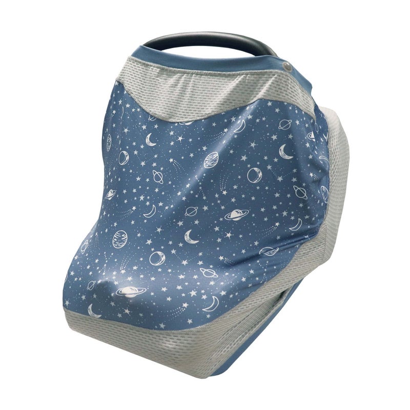 Boppy 4 and More Multi-use Cover, Blue Starry Sky, Quick-Dry UPF 50+ Knit and Breathable Mesh, Versatile for Car Seat Canopy, Nursing Cover, Infant Strollers, Shopping Carts, Highchairs and More - Image 1