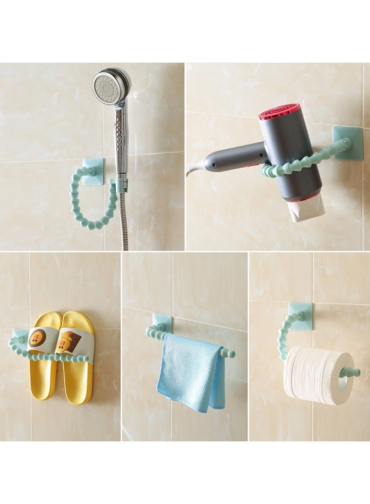 1 PCS Adjustable Flexible Toilet Paper Holder Towel Hanger Multifunctional Wall Rack Swivel Shower Head Hair Sryer Holder Slipper Holder,Wall Holder for Bathroom Kitchen  - Image 3