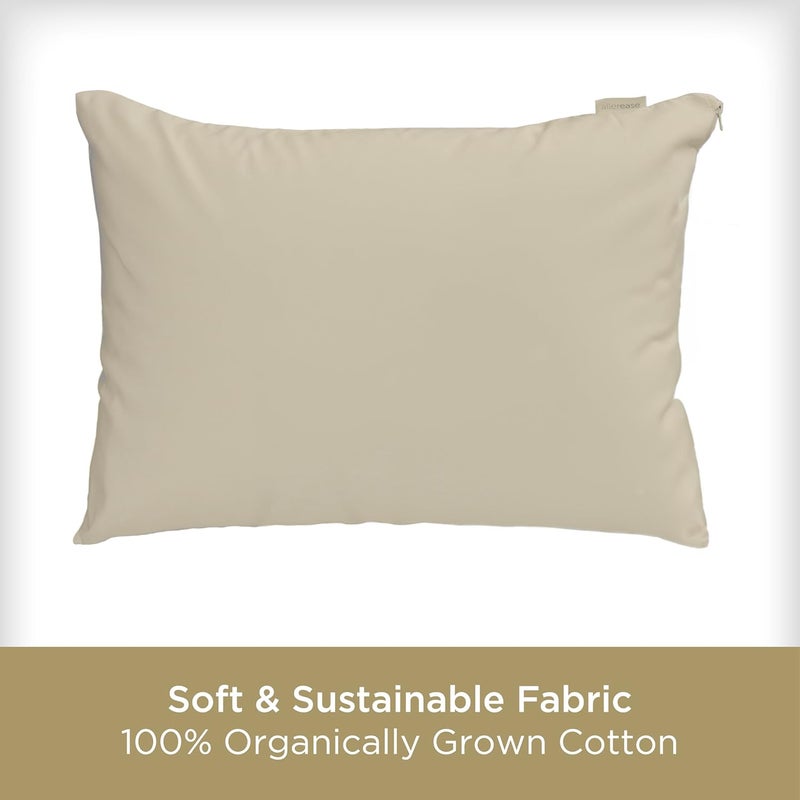 Aller-Ease Organically Grown Soft Cotton Allergy Defense Zippered Pillow Protector- Standard/Queen- 2 Pack - Image 4