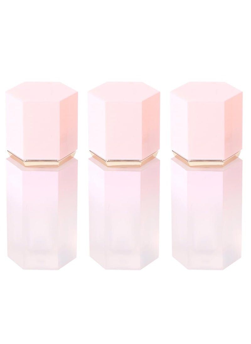 Teensery 3 Pcs 7ml Liquid Blush Bottles Pink Plastic Lip Glaze Tubes Empty Refillable Lip Balm Vials Makeup Liquid Lipstick Containers for DIY Cosmetic Makeup Liquid Blush Samples 