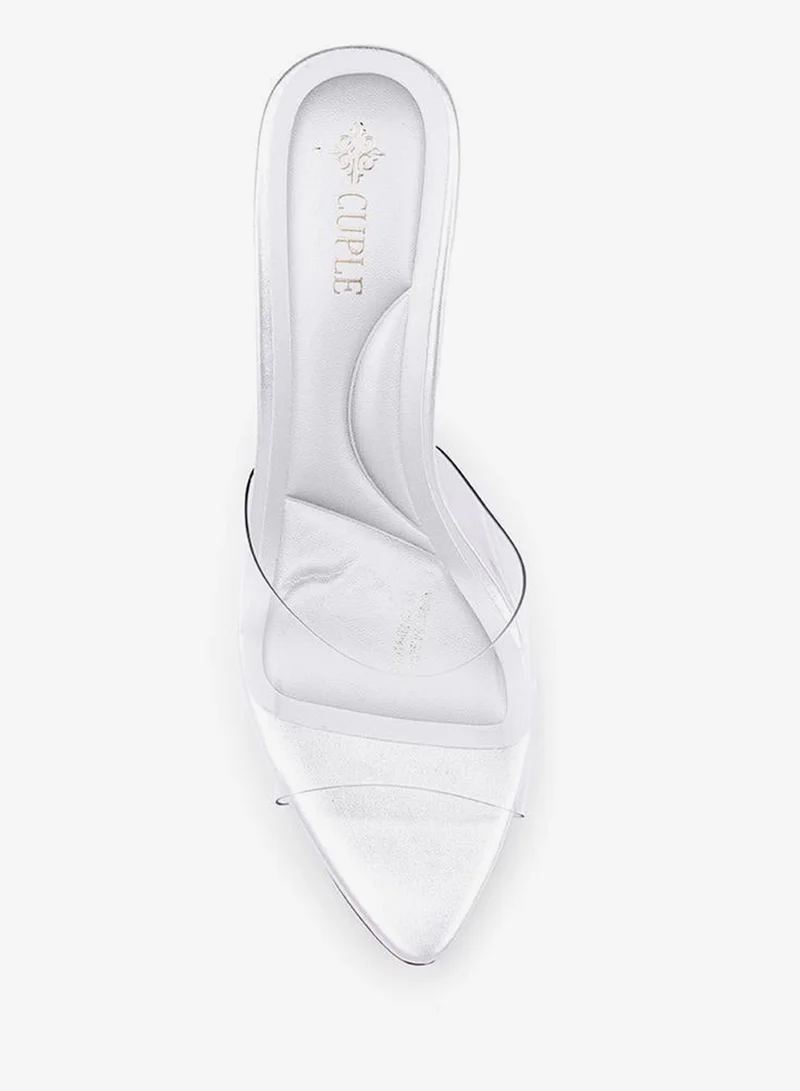 Cuple Silver Cuple Elegant Heeled Sandals for Women for Women | Best Price UAE