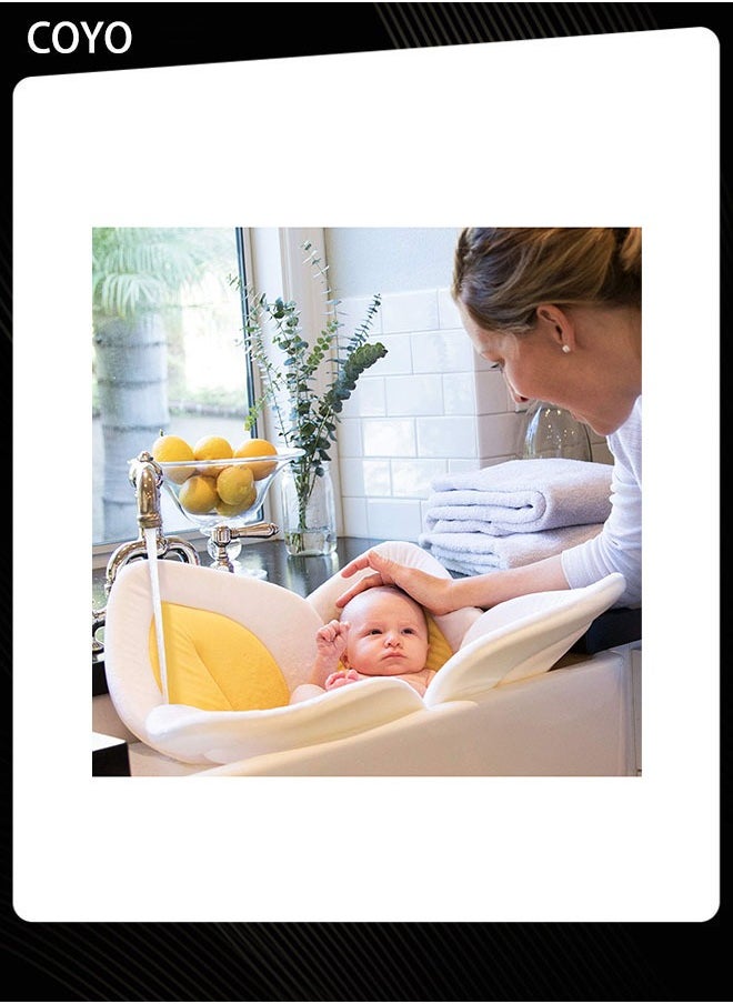COYO Baby Bath Lotus Cushion Sink Bather Petal Newborn Bathtub Mat Bathing Tub Seat Support Lounger Flower Bathing Pad Non-Slip Safety Sink Insert Tub  - Image 3