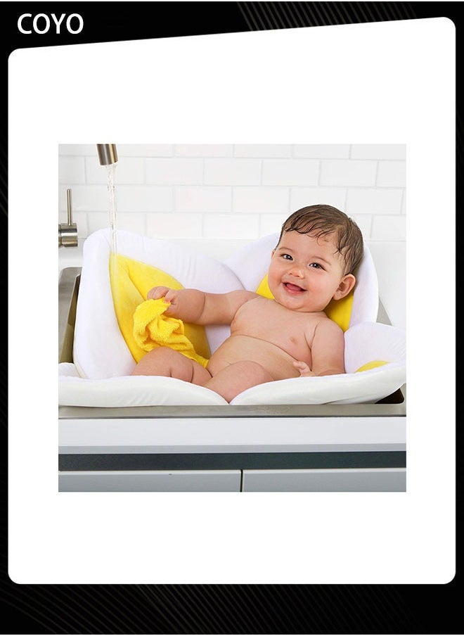 COYO Baby Bath Lotus Cushion Sink Bather Petal Newborn Bathtub Mat Bathing Tub Seat Support Lounger Flower Bathing Pad Non-Slip Safety Sink Insert Tub  - Image 4