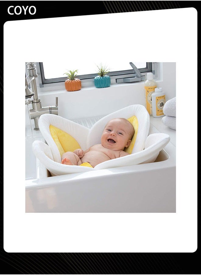 COYO Baby Bath Lotus Cushion Sink Bather Petal Newborn Bathtub Mat Bathing Tub Seat Support Lounger Flower Bathing Pad Non-Slip Safety Sink Insert Tub  - Image 5