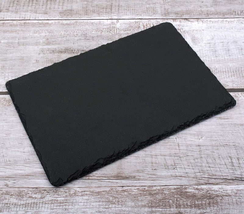 STORE 2508 Natural Black Slate Tray Rectangular Platter, Food Platter Server Cheeseboard, 30x20 Cm - Image 1