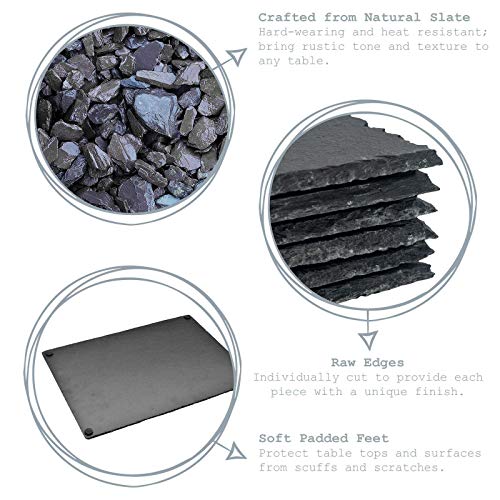 STORE 2508 Natural Black Slate Tray Rectangular Platter, Food Platter Server Cheeseboard, 30x20 Cm - Image 2