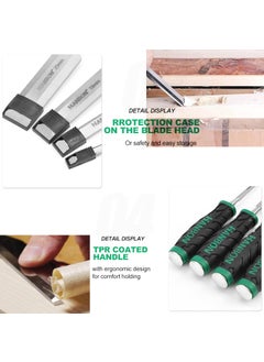 Malfah Enterprises Malfah Wood Chisel 2519 126 Mm 4 Pcs Set Ideal for Wood Carving 0251 Inch 132201  - Image 4