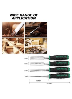 Malfah Enterprises Malfah Wood Chisel 2519 126 Mm 4 Pcs Set Ideal for Wood Carving 0251 Inch 132201  - Image 5