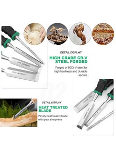 Malfah Enterprises Malfah Wood Chisel 2519 126 Mm 4 Pcs Set Ideal for Wood Carving 0251 Inch 132201  - Image 3