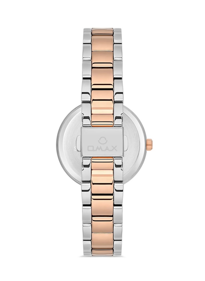 OMAX - Omax Women's Luxury Wristwatch, Watches for Women, Stainless Watches, Gold Steel Band, Blue Round Dial, Waterproof Watch, 1 Year Warranty - Image 1