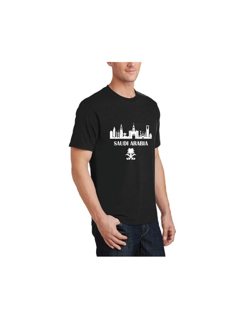 Saudi Arabia National Day Men's T-Shirt – Short Sleeve Round Neck Soft Cotton Tshirt - Perfect For Celebrating Saudi National Day, Events - Image 4
