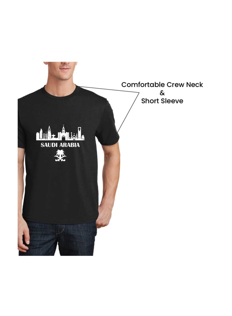 Saudi Arabia National Day Men's T-Shirt – Short Sleeve Round Neck Soft Cotton Tshirt - Perfect For Celebrating Saudi National Day, Events - Image 5