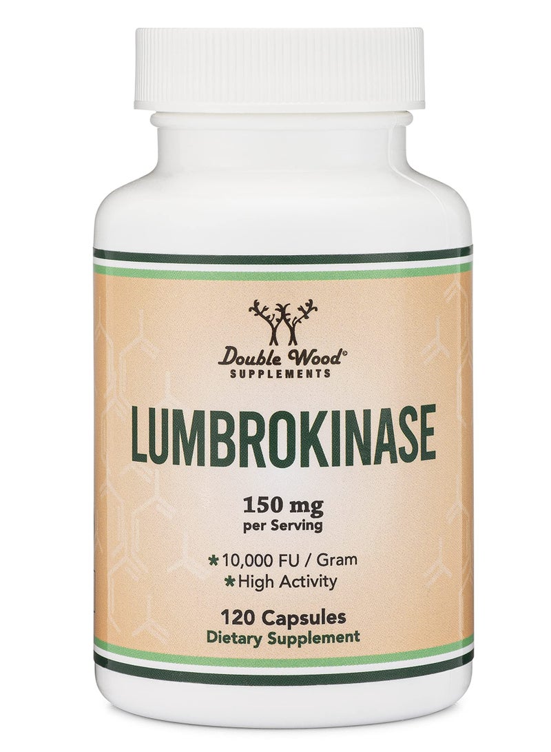 Double Wood Supplements مكمل إنزيمات لومبروكيناز 150 مجم لكل وجبة - 120 كبسولة - Image 1