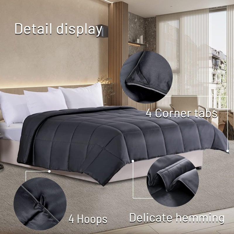 NEXHOME PRO Viscose from Bamboo Cooling Comforter, King Lightweight Down Alternative Organic Natural Duvet Insert,Summer Bedding Blanket Cool for Hot Sleepers,8 Corner Tabs Dark Grey 106x90 - Image 5