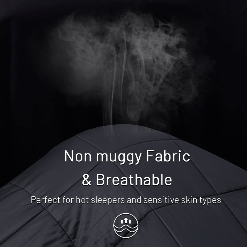 NEXHOME PRO Viscose from Bamboo Cooling Comforter, King Lightweight Down Alternative Organic Natural Duvet Insert,Summer Bedding Blanket Cool for Hot Sleepers,8 Corner Tabs Dark Grey 106x90 - Image 3