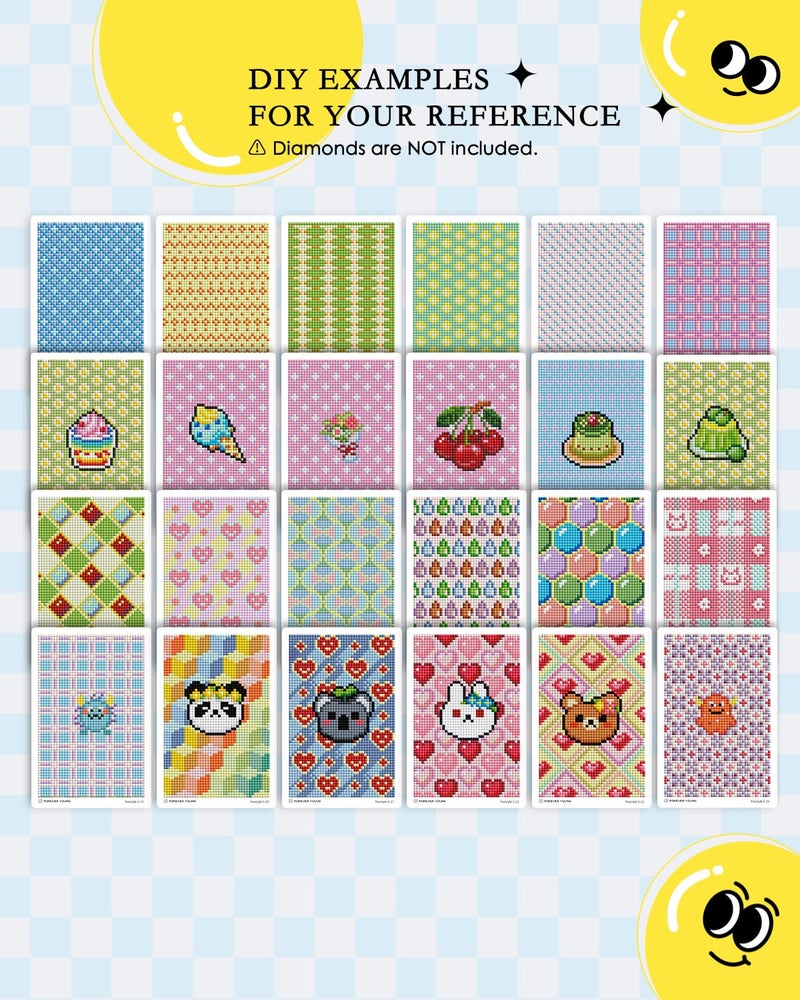 forever young 24 Designs Diamond Freestyle Cards for Beads, 5x7 Blank Diamond Art Cards with Glue for Round Dots for Adults, Postcard-Style Diamond Painting Accessories (No Drills) - Image 5