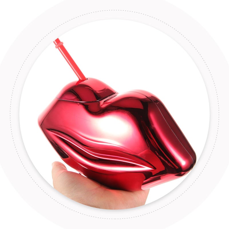 Creative Retro Lip Shaped Plastic Tumbler With Reusable Straw Celebration Beverage Cup For Adults Holiday Pool Party Drinkware - Image 5