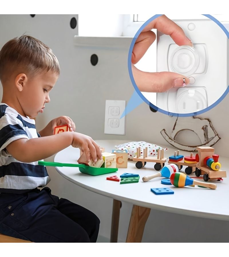 24 Transparent US Standard Outlet Covers Anti Electric Shock Easy Install Safe Plastic - Image 2
