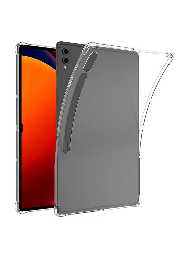 Clear Case Compatible with Samsung Galaxy Tab S9 Plus 2023 Cover, Soft TPU Ultra-Thin Cover, Full Coverage Air-Cushion Shockproof Protective Bumper Case for Galaxy Tab S9 +, 12.4"(Clear) 