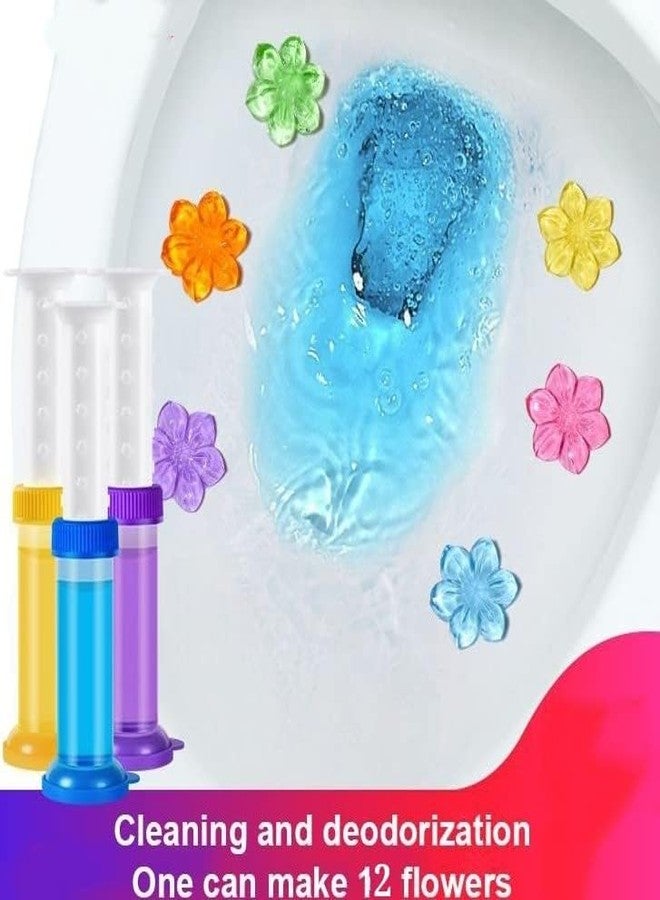 SKYZONE EXPORT 2pcs Toilet Cleaning Gel Flower Bathroom Cleaner Toilet Fresheners Air Fresher For Remove Bad Smell Bad Odor, Long-Lasting Refills Gel Stamp Injection Multicolor Pack of 2 - Image 3
