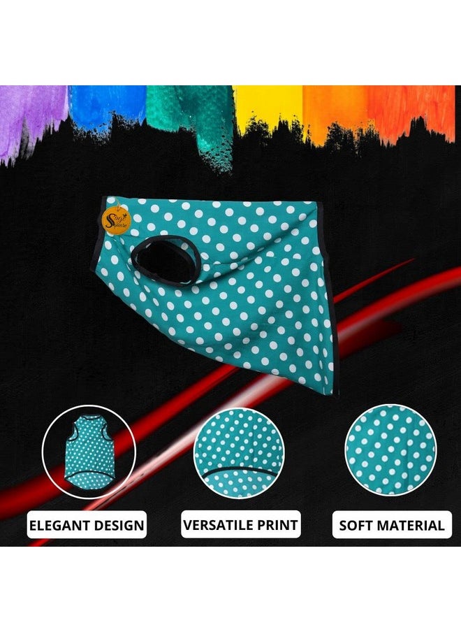 Sage Square Funky Soft Material Dog T-Shirt | Cool/Funky Print Pet | Soft Light Weight | Comfortable & Breathable Dog Clothing | Trendy Vest Outfit (Xxxlarge - 30 Inch) (Polka Sky Blue)  - Image 3