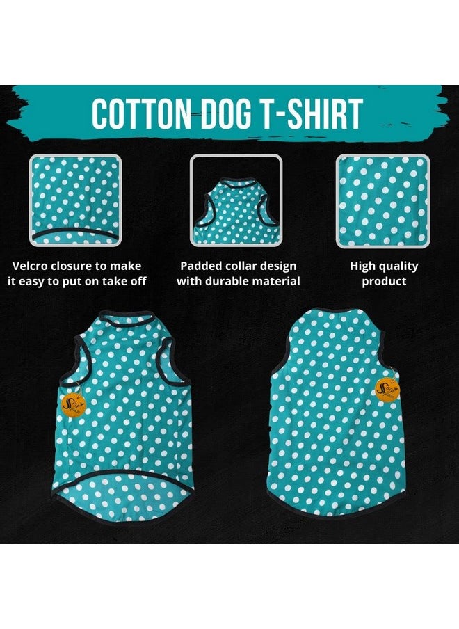 Sage Square Funky Soft Material Dog T-Shirt | Cool/Funky Print Pet | Soft Light Weight | Comfortable & Breathable Dog Clothing | Trendy Vest Outfit (Xxxlarge - 30 Inch) (Polka Sky Blue)  - Image 4