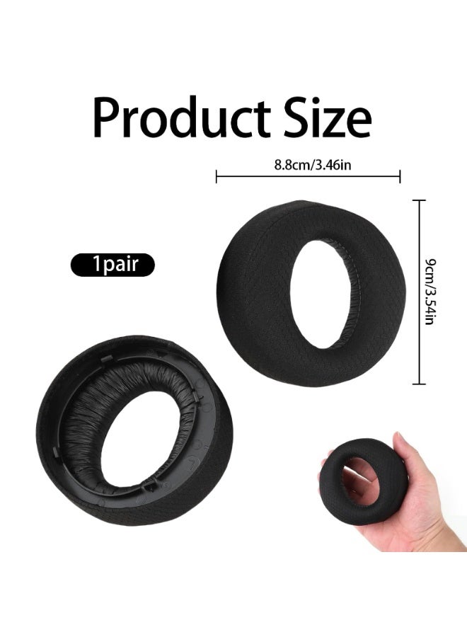 KISSUN 1 Pair PS5 Headset Ear Pads for Sony PS5 Pulse 3D, Professional PU Leather Replacement Ear Pads, Uses High Quality Memory Foam for More Comfort and Durability. (Mesh Black) - Image 2