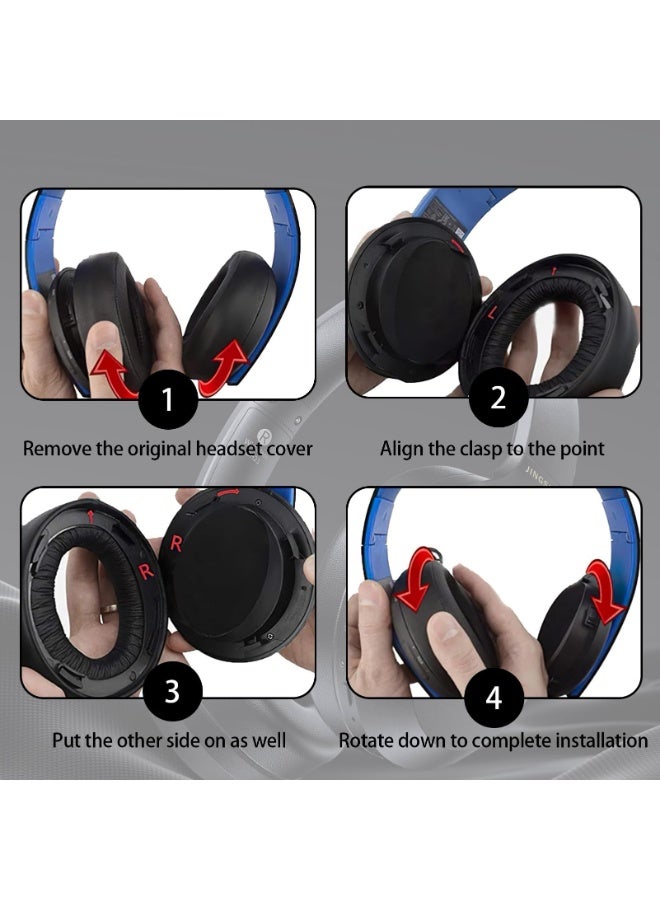 KISSUN 1 Pair PS5 Headset Ear Pads for Sony PS5 Pulse 3D, Professional PU Leather Replacement Ear Pads, Uses High Quality Memory Foam for More Comfort and Durability. (Mesh Black) - Image 4