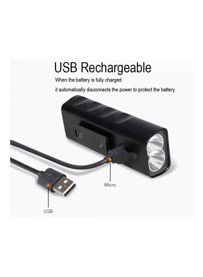 NIBEMINENT Rechargeable LED Flashlight For Bicycle Black 11.0x6.5x5cm  - Image 5