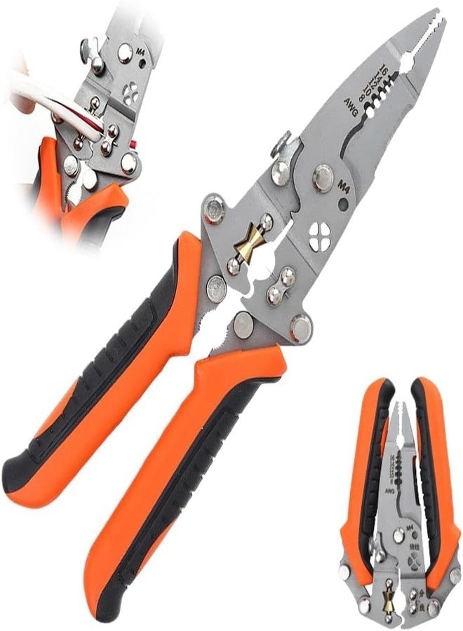 MSA Compact Foldable Wire Stripper Set |Portable Wire Cutter/Stripping Tool For Electricians | Wire Cutting/Stripping/Crimping Kit | Multi Tool For Electrical Wiring & Repairs (Pack of 1,Multicolor) - Image 2