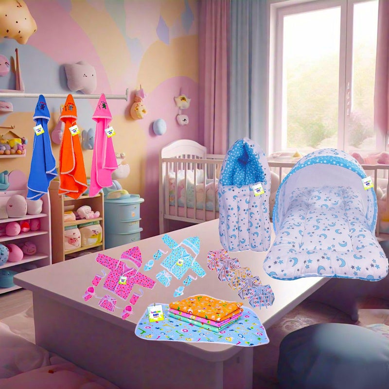 Toddylon Flat Bed 24 in 1 New Born Baby Complete Daily Items | Combo Pack | Gift Set | Gift Pack(0-6 Months) - Image 4
