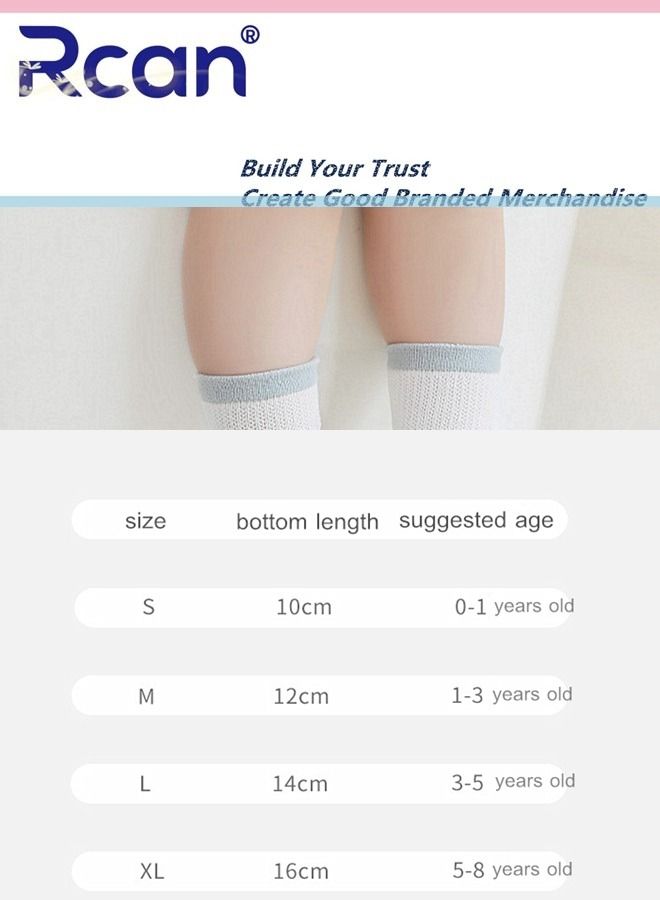 Rcan 4 Pairs Baby Socks Cartoon Printing Thin Mesh Breathable Stretch Cotton Socks Set Middle Tube for Baby Unisex - Image 5