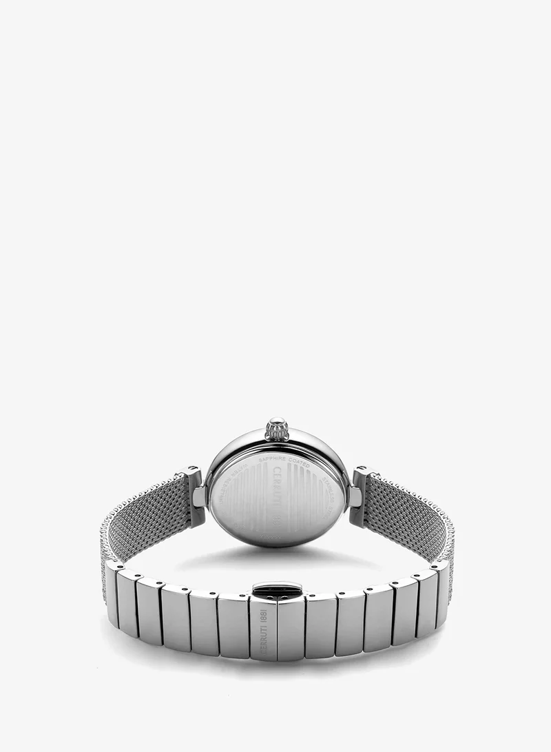 CERRUTI 1881  NEMI Round Analog Wrist Watch CIWLG2206501 - 26 mm - Silver for Women | Best Price UAE