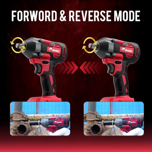 Enon 20V - 1/2" Cordless Impact Wrench Kit, 410Nm Torque, Powerful Motor, 2x3.0Ah Batteries, 5 Wrench Sockets, F/R, Brushless, Woodworking Tool, Drill, Screwdriver, 6 Month Warranty (XE-BL2032) - Image 4