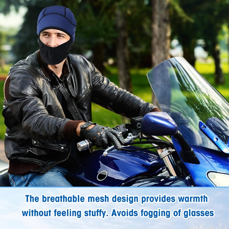 Cutecrop 3 Pack Winter Skull Cap Helmet Liner with Glasses Holes Thermal Cycling Hat for Men Women (Balck,Blue,Grey) - Image 5