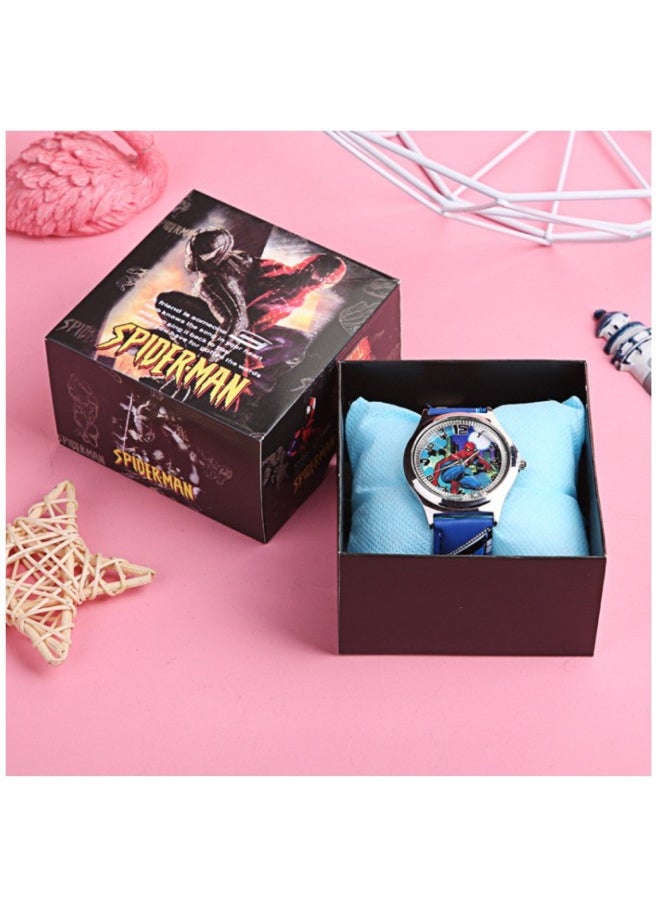 Cartoon Watch Boxed Spider Avengers Children's Watch Gift Box Elementary School Students' Birthday Exquisite Gift Box Electronic Watch-Color:Spiderman-Specifications:Box  - Image 1