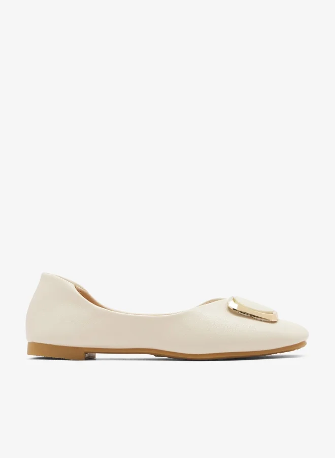 Ginger Buckle Detail Ballet Flats