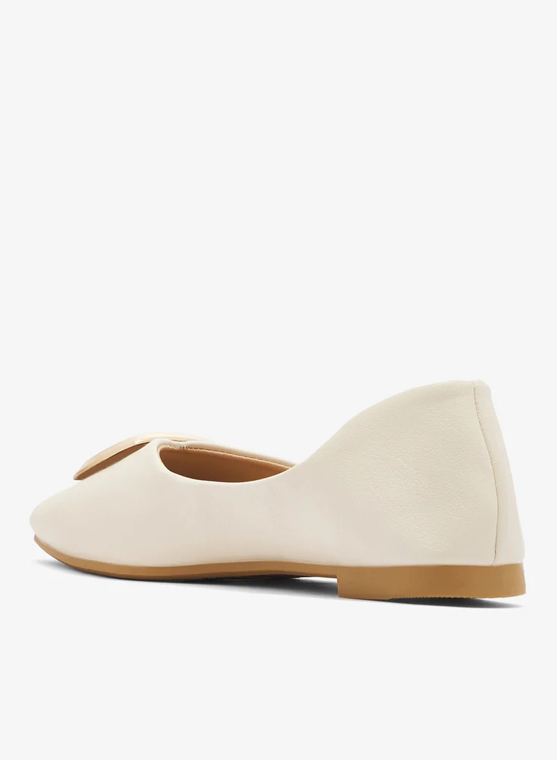 Ginger Buckle Detail Ballet Flats