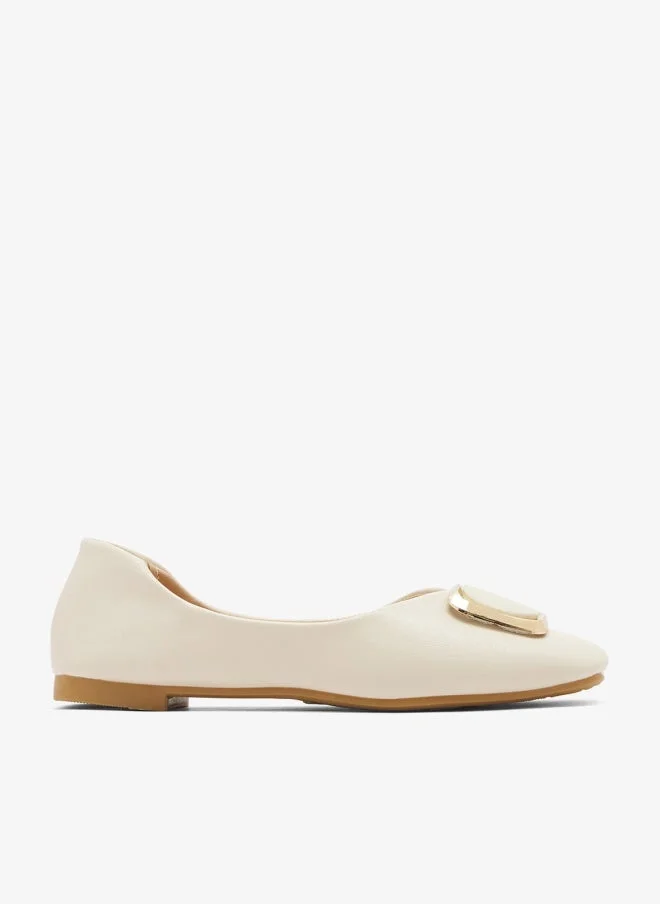 Ginger Buckle Detail Ballet Flats