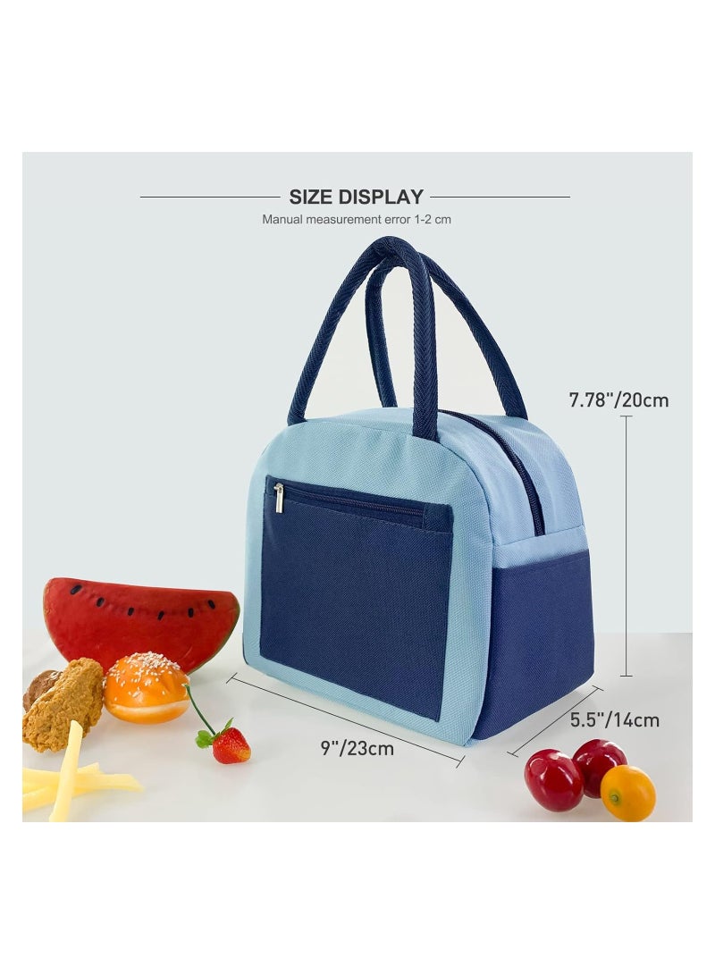 KASTWAVE Reusable Lunch Bags, Trendy Lunch Tote - Stylish and Leakproof Insulated Bag for Women/Men for Office/Travel/Picnic - Reusable Bento Cooler for Meal Prep - Enhance Your Lunch Experience (Blue) - Image 2