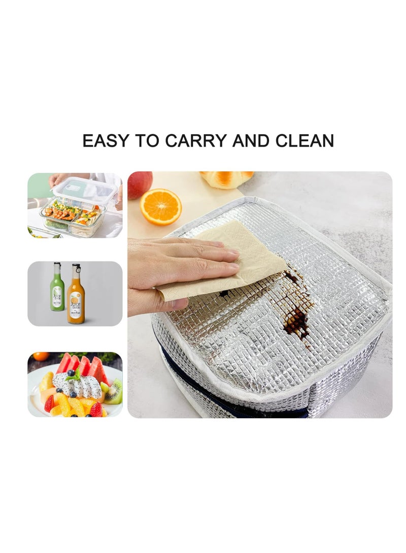 KASTWAVE Reusable Lunch Bags, Trendy Lunch Tote - Stylish and Leakproof Insulated Bag for Women/Men for Office/Travel/Picnic - Reusable Bento Cooler for Meal Prep - Enhance Your Lunch Experience (Blue) - Image 3