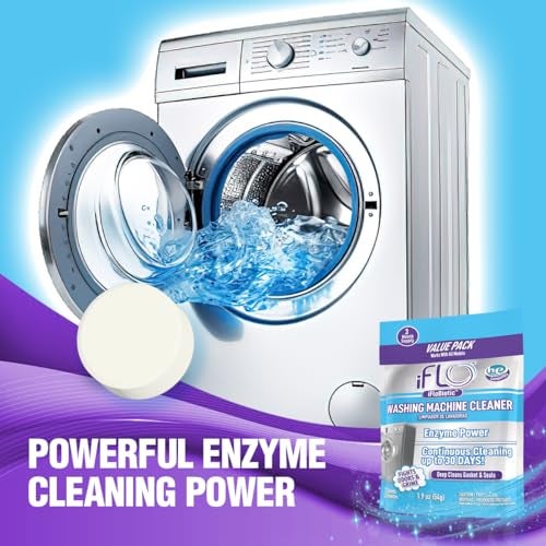 iFLO Washing Machine Cleaner Tablets – Powerful Washer Machine Cleaning and Deodorizer Tablets for Front Load, Top Load, and High-Efficiency Washer Cleaner, 3 Pack - Image 3