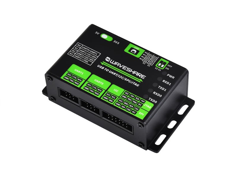 Waveshare USB to UART/I2C/SPI/JTAG Converter, Supports Multiple Interfaces, Compatible with 3.3V and 5V, Multiple Systems Support, Support Linux (Only for Raspberry Pi) - Image 1