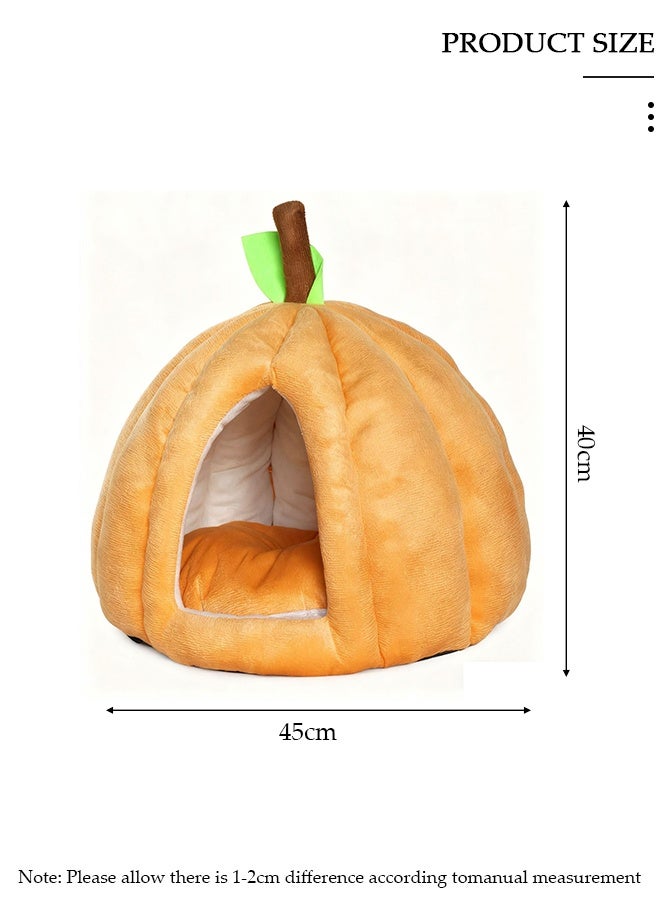 DUNISO أسرّة قطط على شكل قرع، منزل دافئ للقطط، كهف قطط ناعم ومريح، عش دافئ للحيوانات الأليفة داخل المنزل، تصميم مغلق بالكامل، رغوة سميكة لعزل الضوضاء الزائدة، مناسب للحيوانات الأليفة - Image 2